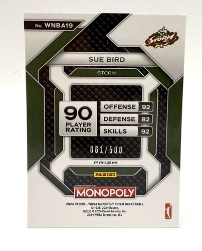 2024 Panini Prizm Monopoly WNBA Sue Bird Gold Millionaire /500 #WNBA19 - Picture 2 of 2