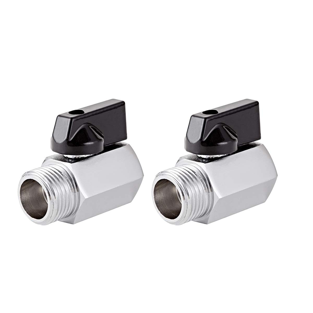 2 Pack Brass Mini Ball Valve 1/2" NPT Female x Male Thread ShutOff Valve