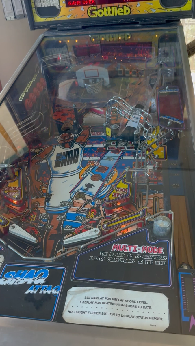 1995 Gottlieb SHAQ ATTAQ Pinball Machine Shopped Orlando Magic