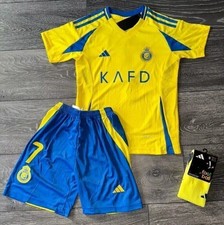Ronaldo #7 Al Nassr home away kid kit Set Siz...