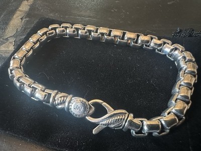 JAI by John Hardy 925 Sterling Silver Heavy Round Box Link Bracelet 8.5 / 6.5mm
