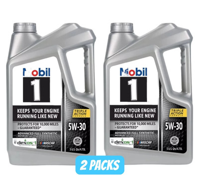 HOT! Mobil 1 5 qt. 5W-30 Advanced Full Synthetic Motor Oil, 2Pakcs - Fast Deli