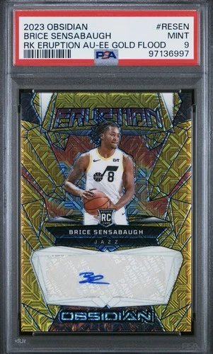 2023-24 Obsidian Eruption-Brice Sensabaugh  GOLD MOJO /10 RC Auto PSA 9 📈🚀