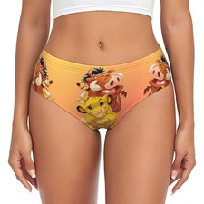 Custom King Lion Simba Brief Panties Women's Breathable Hakuna Matata Cartoon Mo
