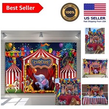Delightful Red Vinyl Carnival Theme Backdrop for Fun Kids Celebrations