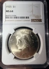 1925 Peace Silver Dollar NGC MS64 Choice Uncirculated