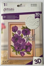 Gemini By Crafters Companion Hellebores Flower 3D Embossing Folder 5x7