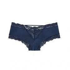 Victoria's Secret Floral Lace-Trim Cheeky Panty Ensign Blue 