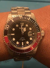 Invicta Pro Diver Men's Quartz Date 200m 47mm Black Dial Red/Black Bezel