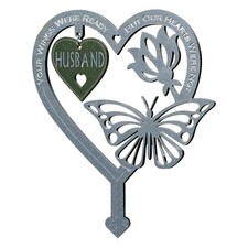 Metal Memorial Grave Markers for Husband Grave Decorations for Cemetery Loss ...