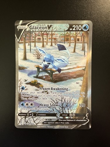 Glaceon V (Alternate Full Art) 175/203 SWSH07: Evolving Skies Holo Pokemon