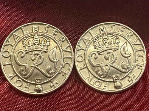 2 x Original WW2 Kings Badge for Loyal Service, Wounded.Button Hole & Pin Badge