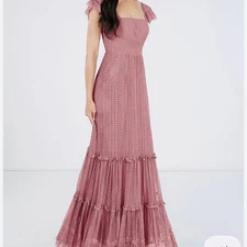 Azazie Bridesmaid Dress Gardencore maxi dress Dusty Rose Size A14 