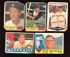 1960 & 1961 Topps Baseball Card Lot All Hall of Famers 5 Different