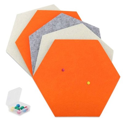 Hexagon Felt Cork Board Tiles Self Adhesive Bulletin Board Large Felt Cork Bo...