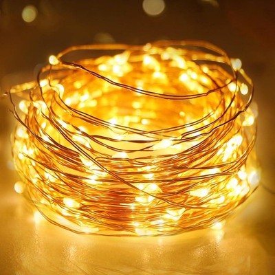 LED Lichterkette 5m warmweiß Kupferdraht Weihnachten Deko Innen Mini Micro 50LED