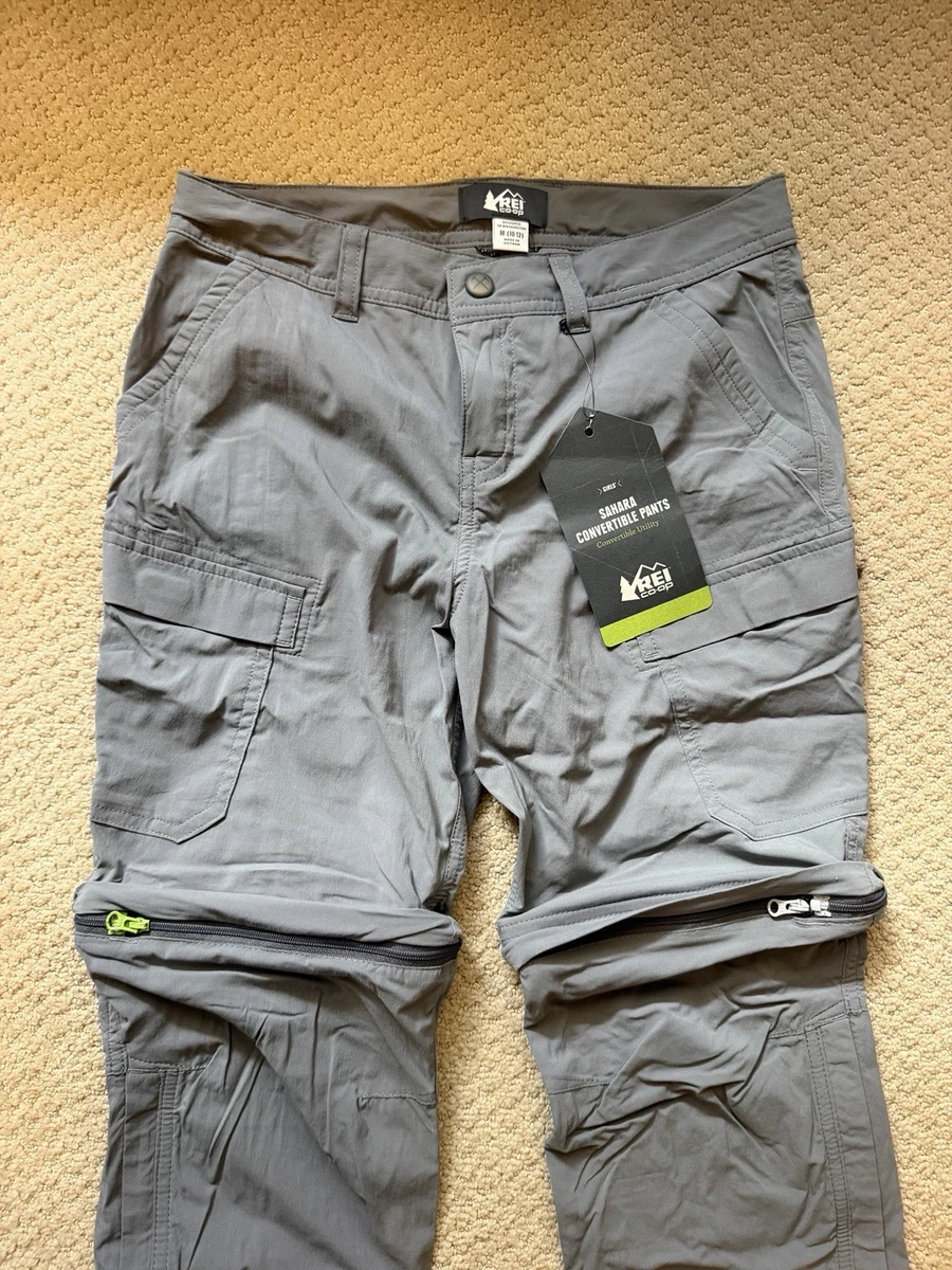 Pantalones REI Coop Niña M Gris Sahara Convertible Carga Exterior Senderismo (Versión Antigua)