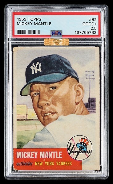 1953 Topps #82 Mickey Mantle PSA 2.5 MBA Bronze Vintage Baseball New Cert Label