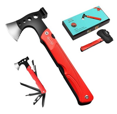 Camping Hatchet Multitool Axe Survival Gear, 14-in-1 Multi Tool Axe Hammer Kn...