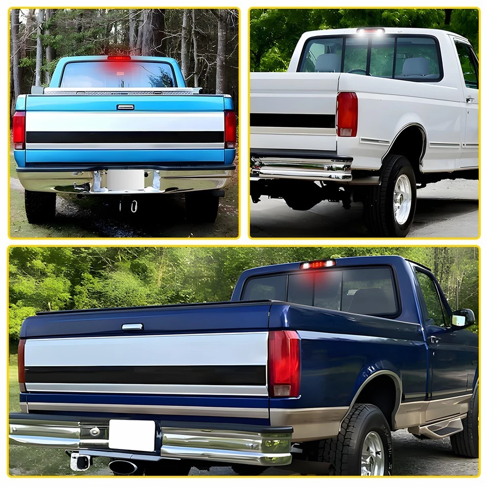 For 1994-96 Ford F150 Red&White LED 3rd Tail Brake Light Third Stop Lamp 1-10Set - Image 3 of 4