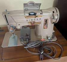 Vintage Singer 328K Metal Style-O-Matic Sewing Machine  # ET445678 w/ Cabinet