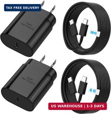 25W Super Fast Charger, USB C Block  Type C Charge Cable Cord 6ft  10ft 