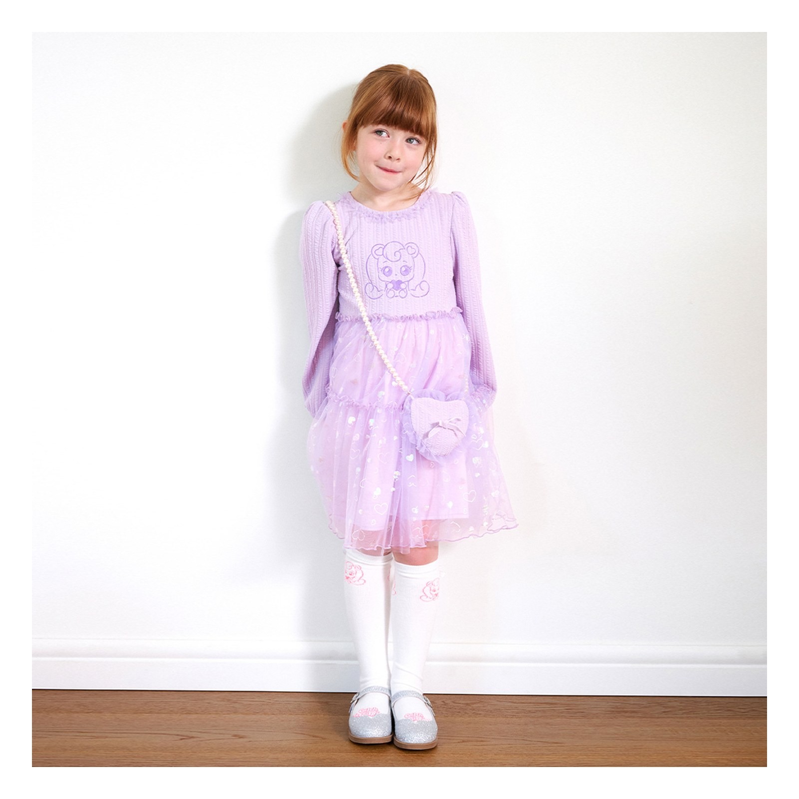 Teenieping Myping Dress with Bag Set Lavender Girls Kids Party Korean Official