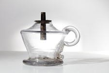 FREE-BLOWN WHALE OIL MINIATURE / TOY FINGER  LAMP C.1825 