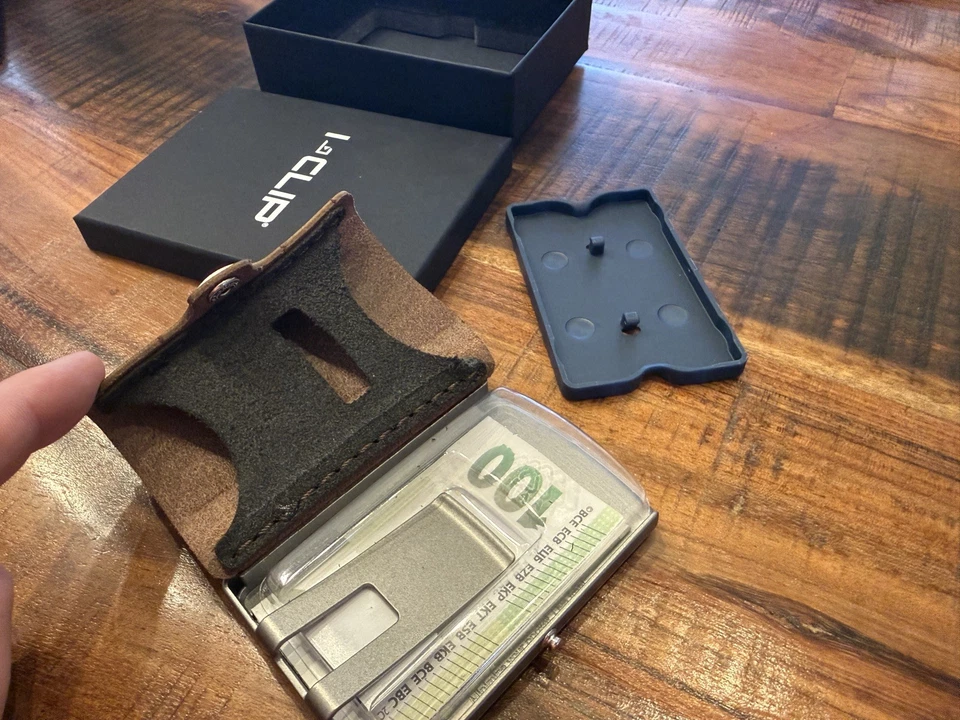 NEU!   I-CLIP MAX Original Silber Glattleder Oak Inkl. Münzschublade - Bild 3 von 3