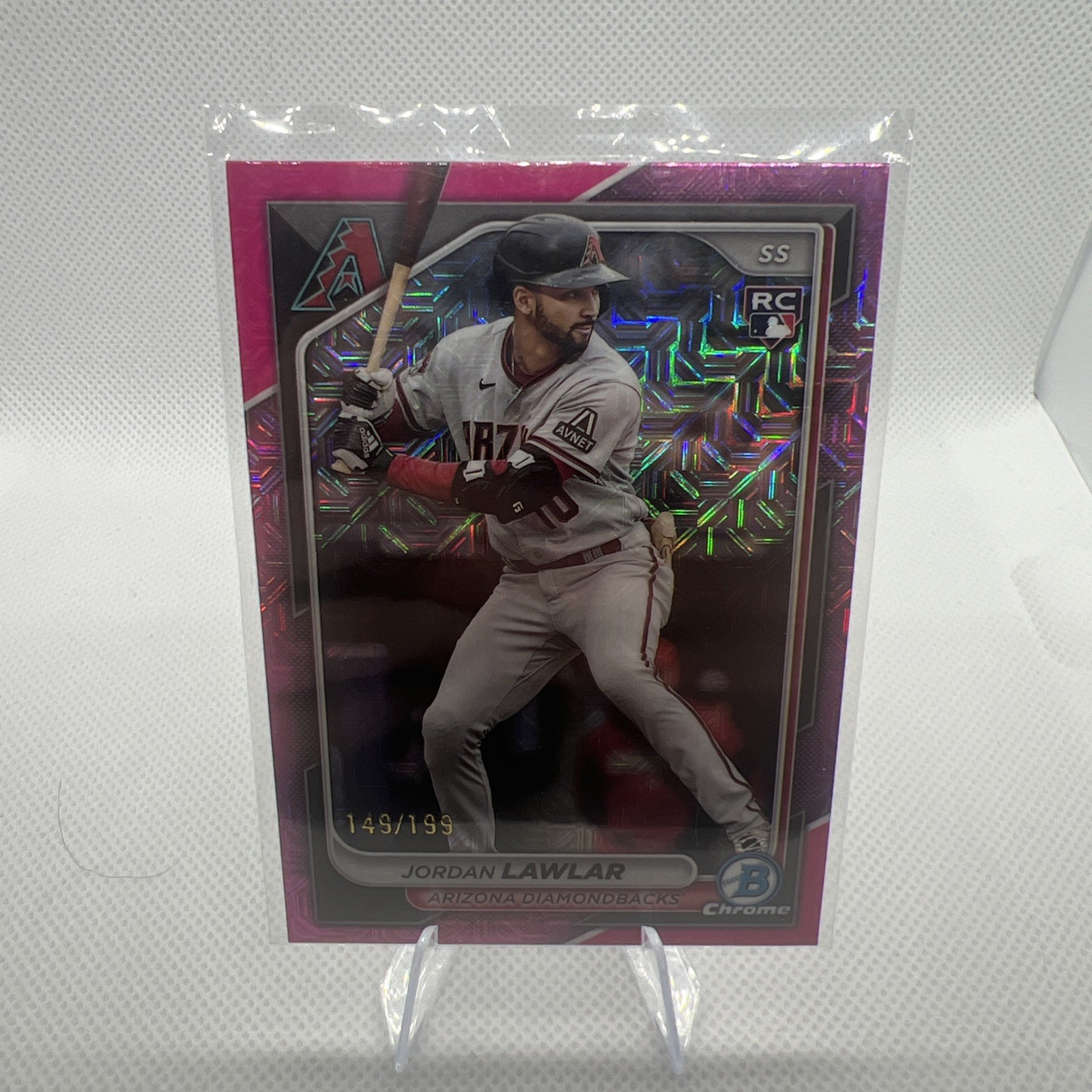 2024 Bowman Chrome - Jordan Lawlar #55 Pink Mojo Refractor /199 (RC)