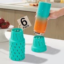 6 Pack Water Bottle Drying Rack: Simple Silicone Bottle Rack for Faster Drying