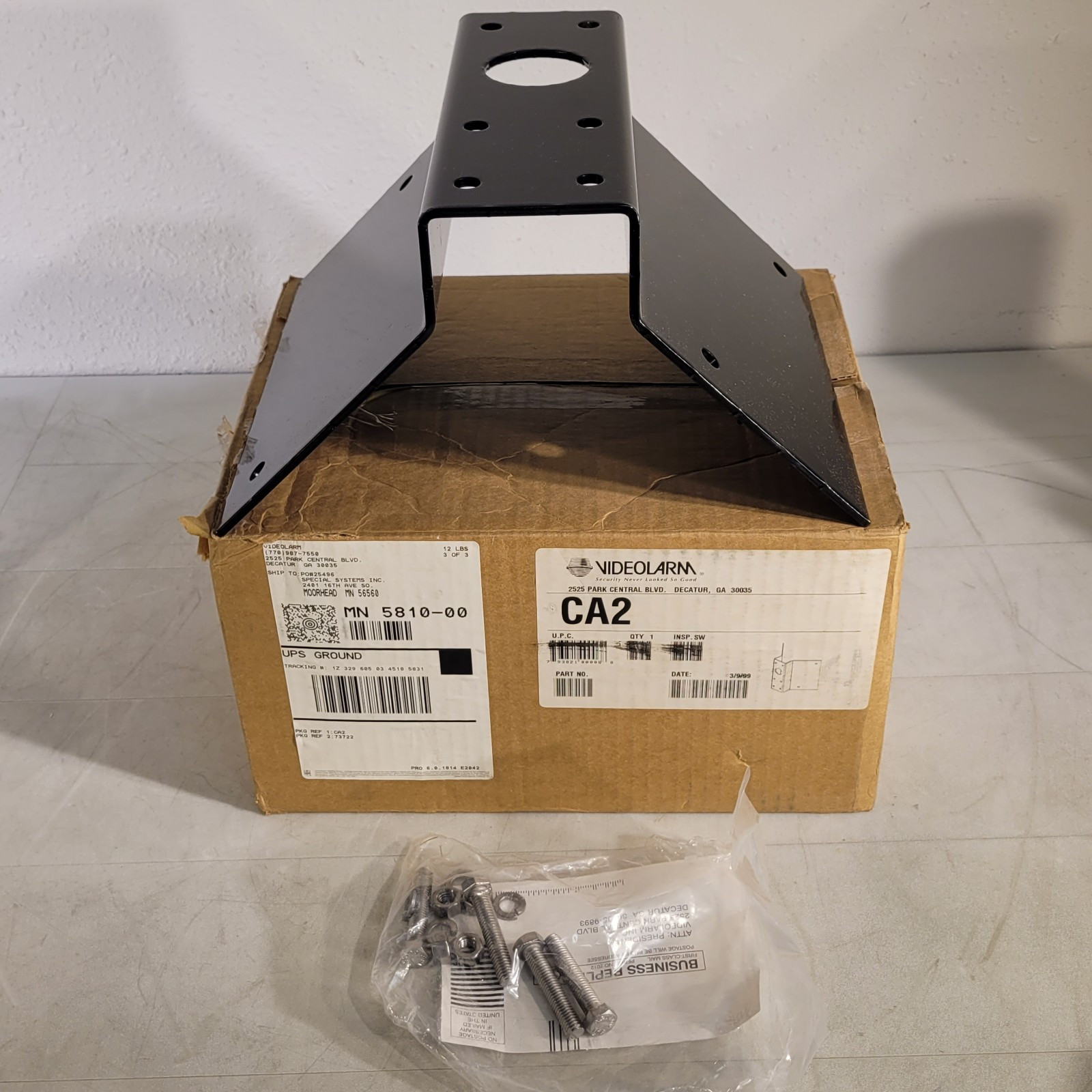 Videolarm CA2 Corner Mount Bracket Max Load 150lb Camera Mount 793821000068