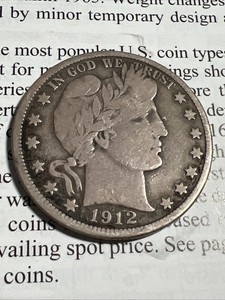 1912-D Barber Silver Half Dollar.  Semi-Key Date with just 2.3 million minted.