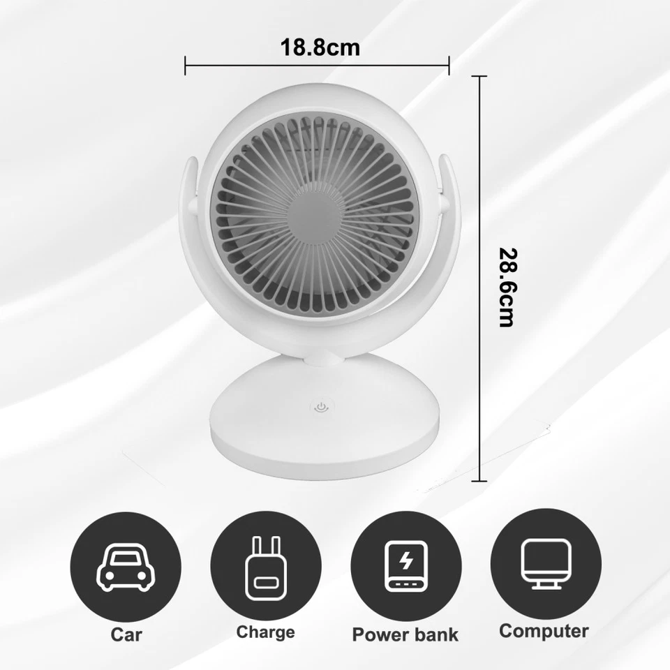 Desk Fans for Bedroom 120° Oscillating Air Circulator Table Quiet Fan , 4 speeds - Image 3 of 4