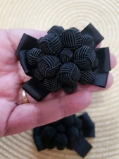 Vtg  Shoe Clips BLACK  2.75"  x 2" Wedding Everyday Awesome EUC