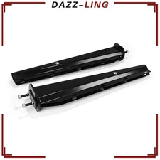Pair 30" Black Mud Flap Hanger Straight Spring Loaded 2-1/2" Bolt Spacing Steel