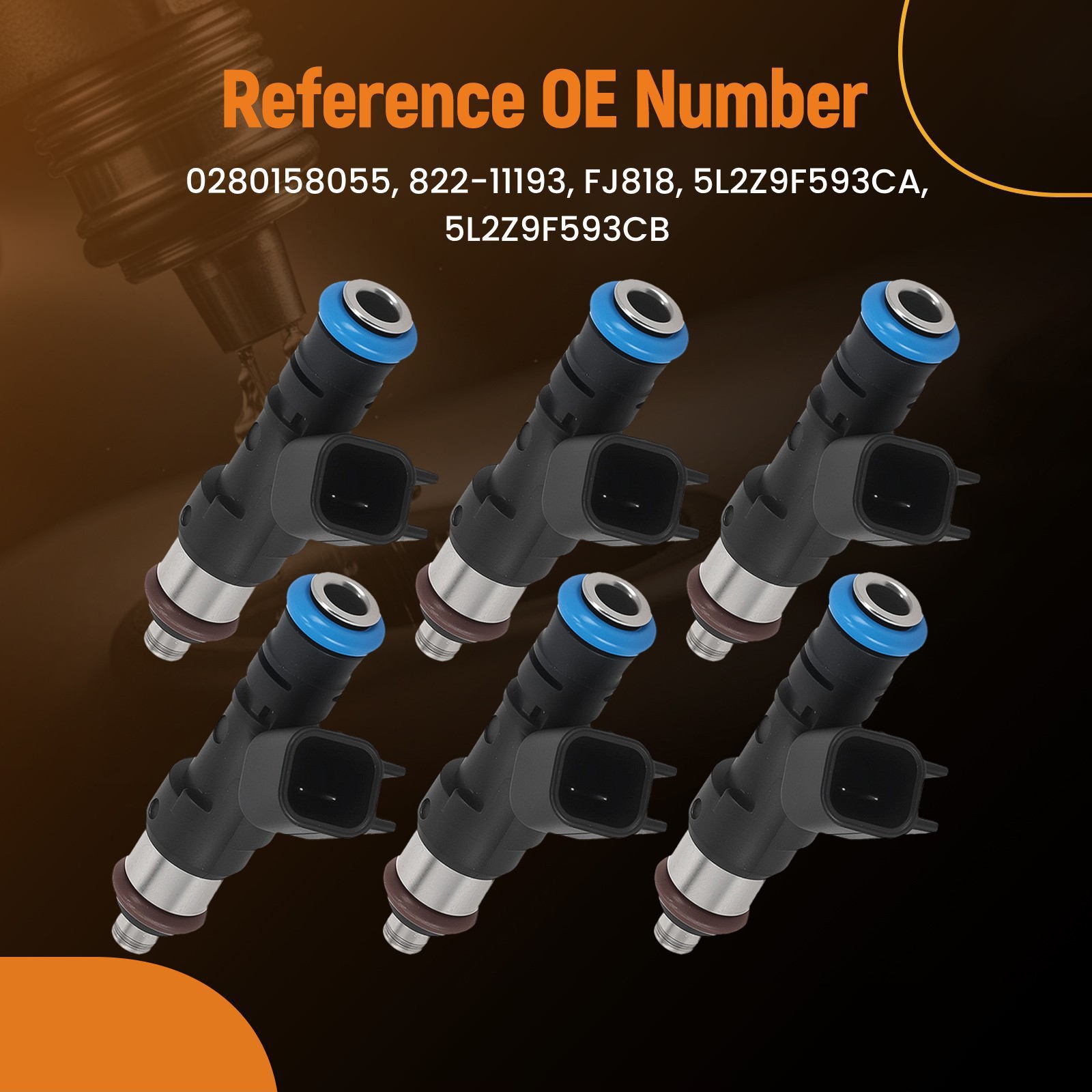 6pcs Fuel Injectors for Mercury Mountaineer 4.0L V6 2006-2010 5L2Z9F593CA thumbnail 2