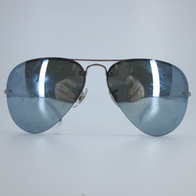 Ray-Ban mirrored Blue Aviator Sunglasses used Ray-Ban RB3407 Aviator Blue Mirror Sunglasses 58mm Silver  main image 2