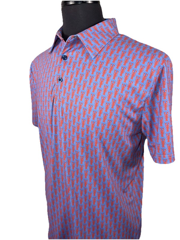 POPS LOBSTER AOP PERFORMANCE GOLF POLO SZ M MINT