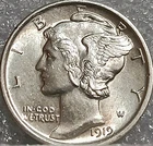 1919 P Mercury Dime SILVER gem BU uncirculated unc ms fsb fb FULL Split BANDS ⭐
