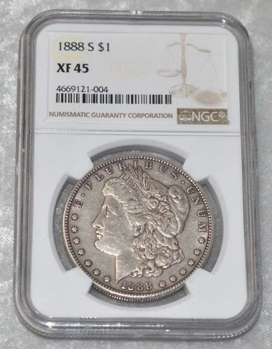 1888 S MORGAN 90% SILVER $1 DOLLAR NGC CERTIFIED XF 45 XF45 SAN FRANCISCO MINT