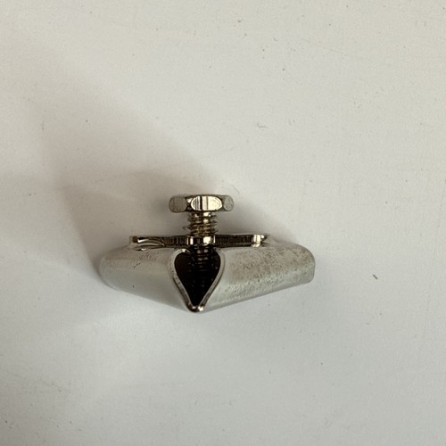 Pair Of Vintage Silver Metal Plain Shirt Collar Tips Adjustable w/ Screw Back 1” - Picture 4 of 5