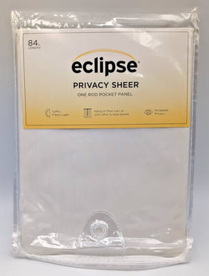 NEW Eclipse Privacy Sheer Curtain Panel 59x84 Livia Ivory Rod Pocket Qty Avail