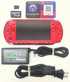 PSP 3000 Radiant Red / New Battery / Genuine Sony Charger / Region Free / 64 GB
