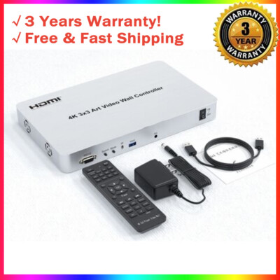 4K 3x3 Art Video Wall Controller Supports 3840x2160 HDMI USB3.0 Input for Win10