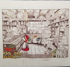 1981 Paragon No 0705 Incomplete Stretched Needlepoint Canvas 1800s General Store