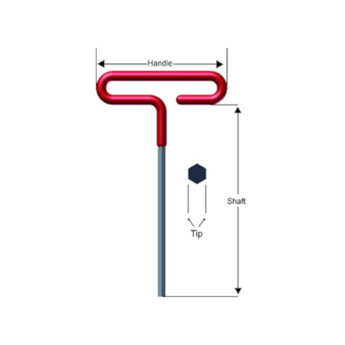 Eklind 51610 Alloy Steel Black SAE Dipped Loop 6 in. T-Handle Hex Key 5/32 in. - Picture 3 of 5