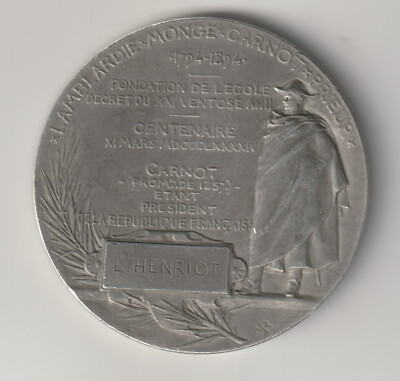 ECOLE POLYTECHNIQUE メダル Rare Centenary Medal of the Polytechnic School 1894, awarded to L