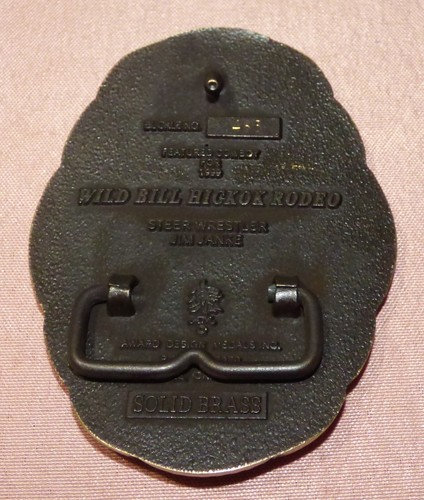 1999 Wild Bill Hickock Rodeo Abilene Kansas Brass Belt Buckle - Picture 2 of 2
