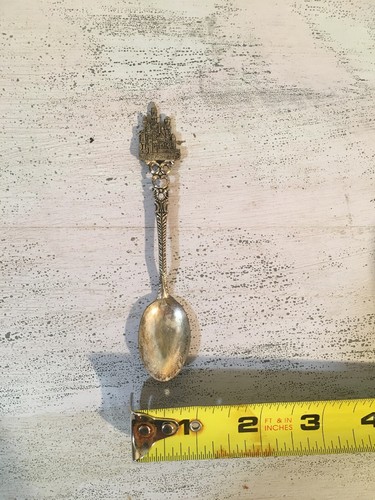 Neuschwansteir Souvenir Spoons Castle Town Image on Head Tarnished 4.5in 243 - Picture 12 of 12